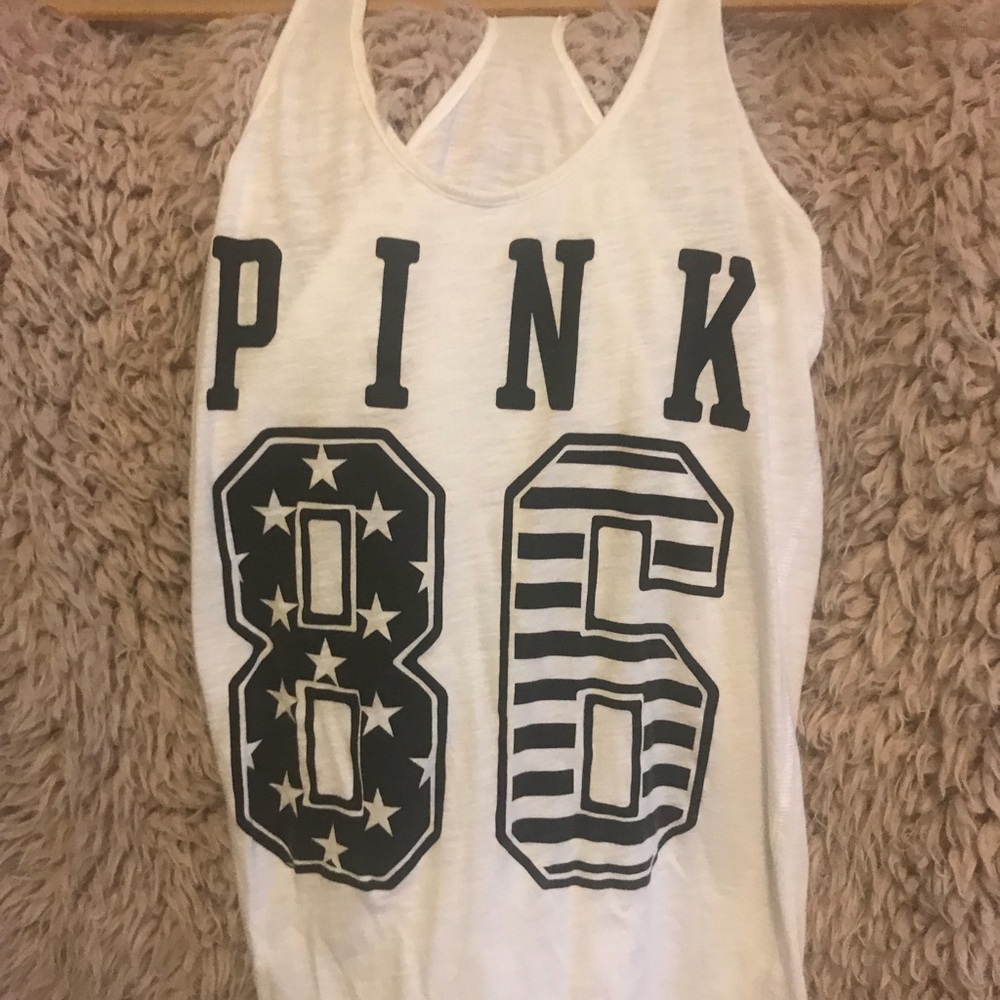 PINK black and white tank